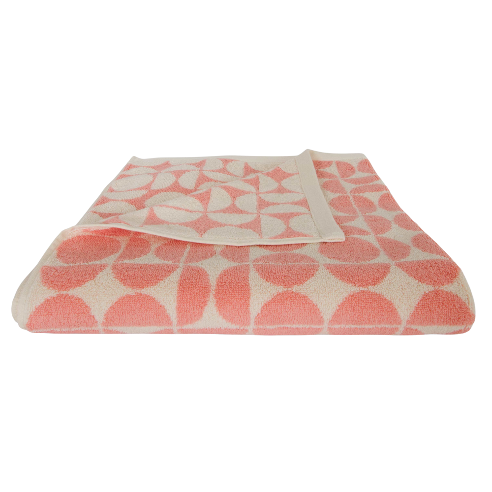 Geo håndklæde, Pink/Cream - 70x140 cm